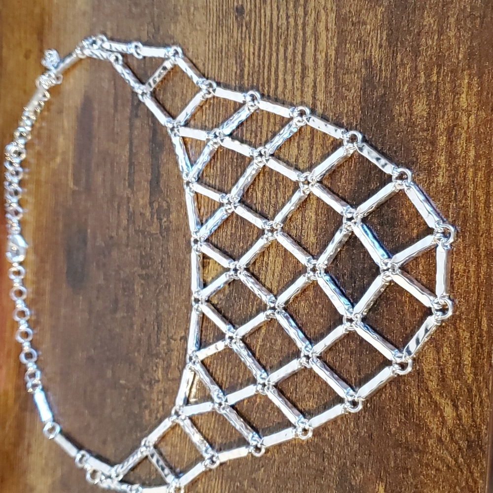 Silver Plated Premier Designs Statement Necklace - image 5